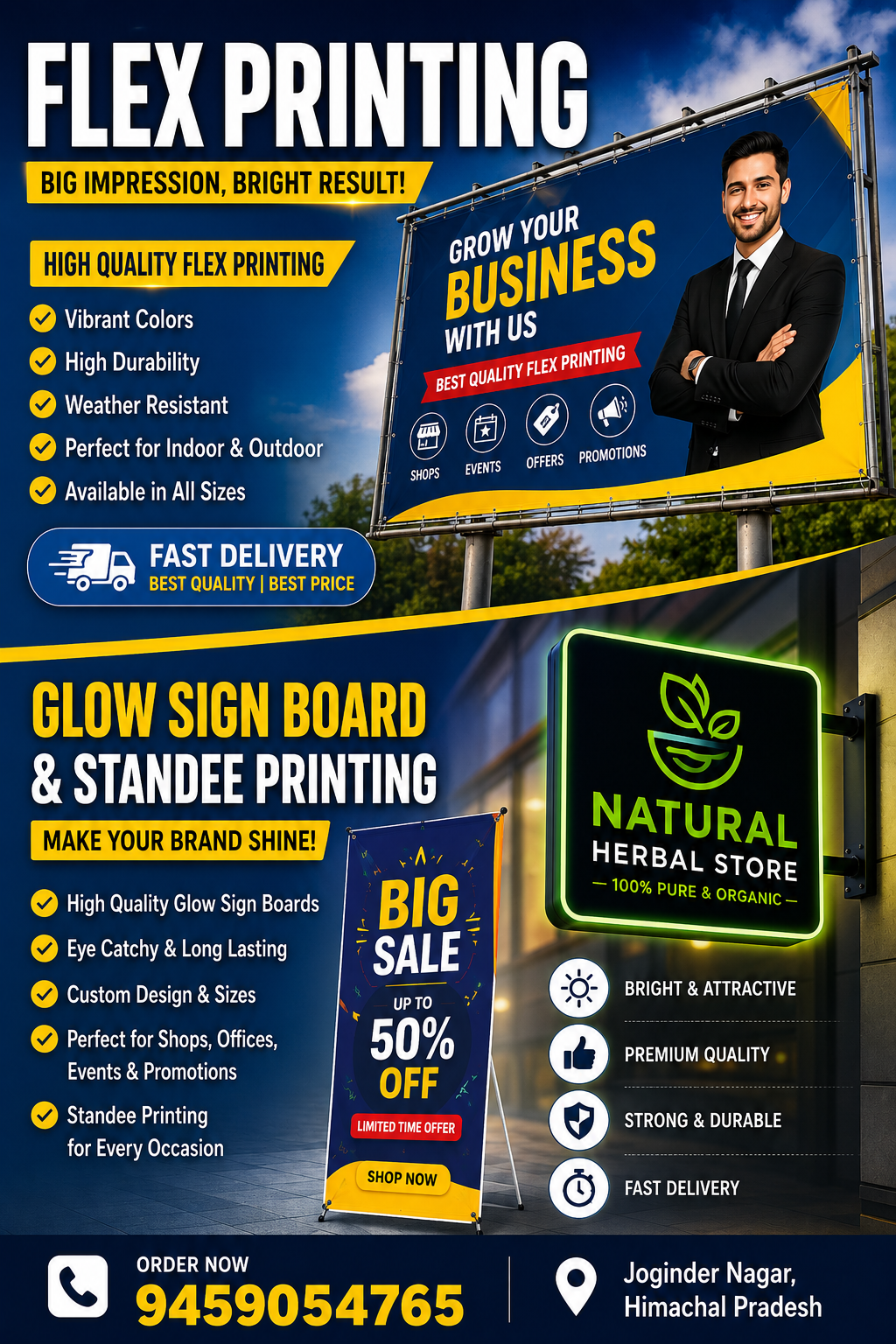 Glow sign board printing